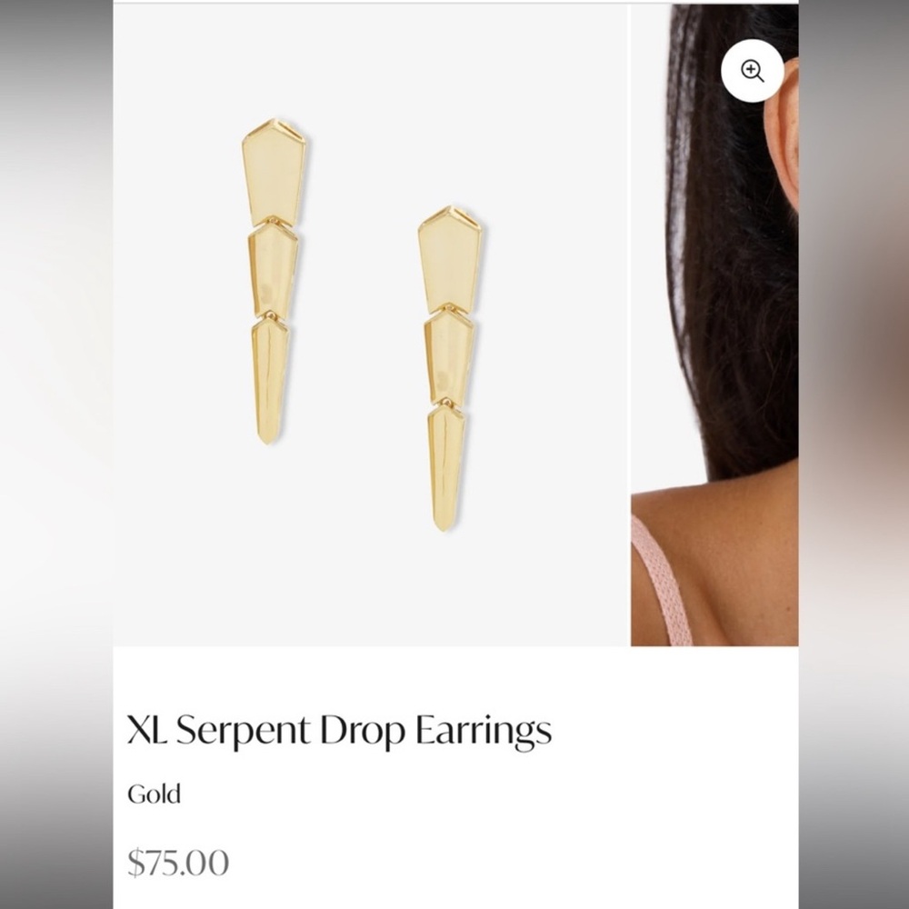 Melinda Maria - Gold XL Serpent Drop Earrings